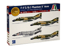 Сборная модель ITALERI 1373ИТ Военный самолет F4 PHANTOM Асы Вьетнама, 172