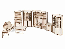 Деревянный конструктор Lemmo Набор мебели Гостиная Венеция, 76 деталей