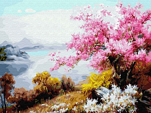 Картина по номерам 40х50 Цветение сакуры 26 цветов