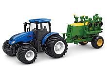 РУ фермерский трактор Korody с зерновой сеялкой, мет кузов, широкие колеса 124 24G 6CH RTR