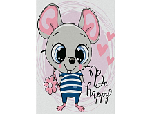 Картина по номерам 20х30 ЗАСТЕНЧИВЫЙ МЫШОНОК 7 цветов