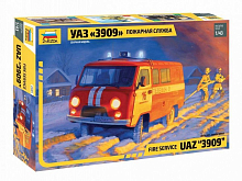 Сборная модель ZVEZDA УАЗ3909 Буханка Пожарная служба, 143