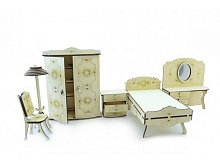 Деревянный конструктор Lemmo Набор мебели спальня, 101 деталь