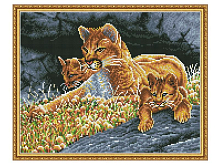 Алмазная мозаика с нанесенной рамкой 40х50 УРОК НАБЛЮДАТЕЛЬНОСТИ 19 цветов