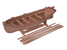 Сборная деревянная модель корабля MASTER KORABEL 4х весельный Ял 68 мм, 172