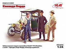 Сборная модель ICM Команда Форда, набор фигур и автомобиль Model T 1913 Roadster, 124