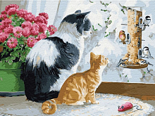 Картина по номерам с цветной схемой на холсте 30х40 Познаем мир 24 цвета