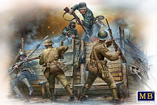Сборная модель Фигуры Рукопашный бой, немецкие и британские пехотинцы, период Первой мировой войны