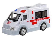 Машина AUTODRIVE Фургон скорой помощи инерционный на бат, свет, звук, вп, 28,4723,5 см, ,
