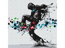 Картина по номерам 30Х30 ТАНЦОР HIPHOP 15 цветов