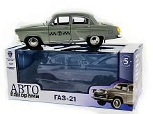 Машина АВТОПАНОРАМА ГАЗ21 Волга 124 вк  261211см, серая