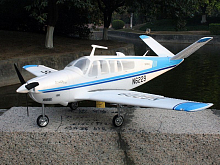 Радиоуправляемый самолет Top RC ST Beechcraft Bonanza V35 голубой 1280мм шасси PNP