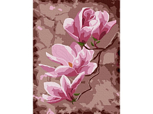 Картина по номерам 15х20 ЦВЕТЫ МАГНОЛИИ 14 цветов