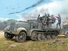 Сборная модель 20 мм счетверенная ЗСУ на Sd Kfz 72 ранняя 135