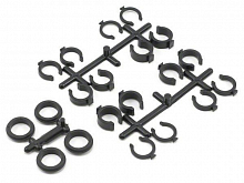 Проставки для настройки амортизаторов Quick Adj Spring Clips, Losi черные RPM70322