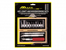 Инструмент MAXX набор ножей №1, №2, №5  лезвия 10шт в деревянной коробке