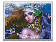 Алмазная мозаика с нанесенной рамкой 40х50 ПРИНЦЕССА ФЭНТЭЗИ 34 цвета