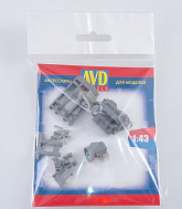 Сборная модель Двигатель ЯМЗ238 с КПП, 1 шт