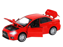 Машина АВТОПАНОРАМА Mitsubishi Lancer Evolution, 132, красный, свет, звук, вк 17,512,56,5 см