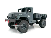 Радиоуправляемая автомодель WPL военный грузовик серый 4WD 24G 116 KIT