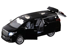 Машина АВТОПАНОРАМА Toyota Alphard, 129, черный, откр двери, свет, звук, вк 201011 см
