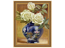 Алмазная мозаика 3D с нанесенной рамкой 40х50 БУЗИН РОЗЫ В ВОСТОЧНОЙ ВАЗЕ 30 цветов
