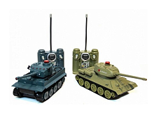 Радиоуправляемый танковый бой Huan Qi Т34 и Tiger 132 24G два танка, зу, акк