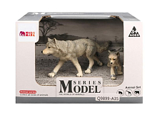 Набор фигурок животных MASAI MARA MM211135 серии Мир диких животных Семья серых волков, 2 пр