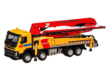 Машина АВТОПАНОРАМА Volvo бетононасос, желтый, 150, свет, звук, вк 281410 см