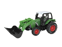 Машина АВТОПАНОРАМА ТРАКТОР фронтальный погрузчик, цвет зеленый, инерция, вк 20,57,59 см