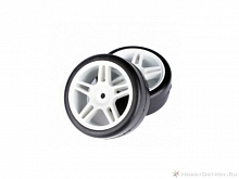 Колеса в сборе белые диски 5 спиц слик HSP 110