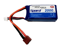 Аккумулятор Spard LiPo 2000mAh, 7,4V, 20C, T‐plug для Remo Hobby 116, Himoto 118