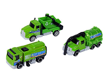 Набор металлических машинок AUTODRIVE Уборочная техника 3шт мусоровоз, уборочная, насосная