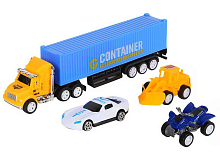 Набор AUTODRIVE Транспорт фрикционный, контейнеровоз 20см с транспортом 47см вк 244,518