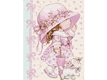 Картина по номерам с цветной схемой на холсте 30х40 Маленькая модница 20 цветов