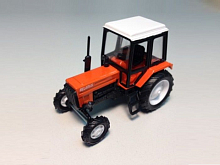 Сувенирная модель трактора МТЗ82 Люкс2 металл оранжевый с белкабиной 143
