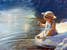 Картина по номерам 40х50 НА БЕРЕГУ РЕКИ 26 цветов