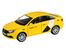 Машина АВТОПАНОРАМА ЯндексТакси  LADA VESTA, желтый, 124, вк 24,512,510,5 см