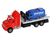 Машина AUTODRIVE Эвакуатор инерционная с полицейской машиной, вп 23,56,519,5см, ,