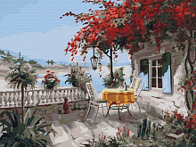 Картина по номерам 40х50 Уютный уголок 25 цветов