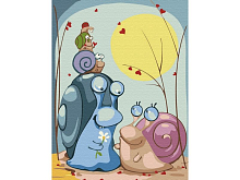 Картина по номерам 15х20 СЕМЬЯ УЛИТОК 19 цветов