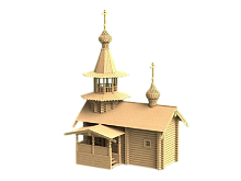 Сборная деревянная модель СВМодель Часовня из деревни Вигово, 1540 деталей, 160