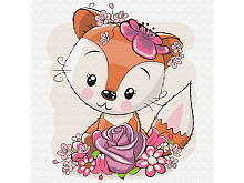 Набор юного художника 20х20 Лисенок в цветах 12 цветов