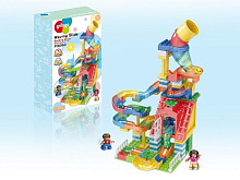 Конструктор Pilage Веселая парковка 175 деталей, лабиринт с шариками и воронками