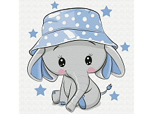 Набор юного художника 20х20 Слонёнок в панамке 10 цветов