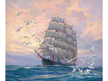 Картина по номерам 30х30 Сопровождение 20 цветов