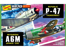 Склеиваемая модель Hawk Lindberg 148 2 pack WWII Adversaries P47 Thunderbolt 