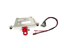 Бампер задний металлический WPL с красной проушиной и фонарем заднего хода для B14,B24,B16,B36