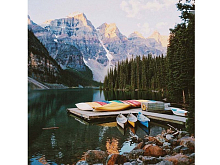 Картина по номерам 30х30 Пристань в горах 19 цветов