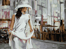 Картина по номерам с цв схемой на холсте 30х40 НЕЗНАКОМКА 18 цветов